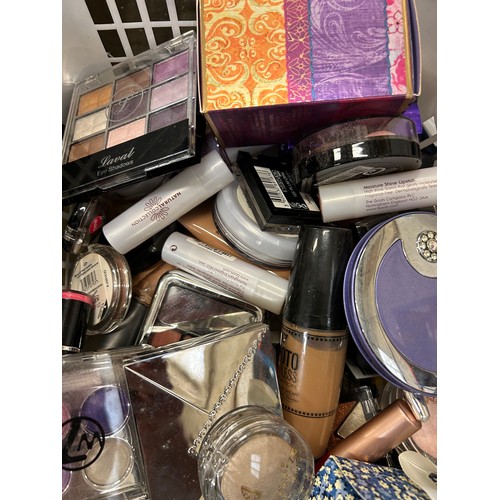 488 - BASKET OF VARIOUS MAKE UP AND COSMETICS