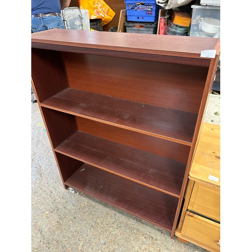 497 - LARGE DARK WOOD BOOKCASE