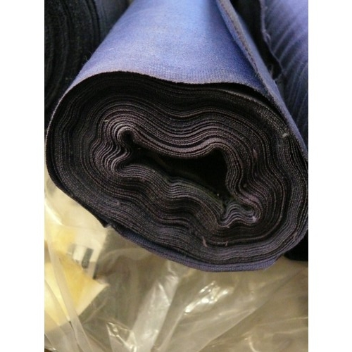 200 - PART ROLL OF NAVY BLUE COTTON DRILL FABRIC.