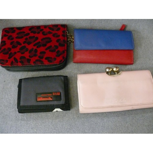 191 - PURSES AND WALLETS, INC TED BAKER & BENCH, AND A FAUX FUR RED ANIMAL PRINT WITH GOLD STRAP!