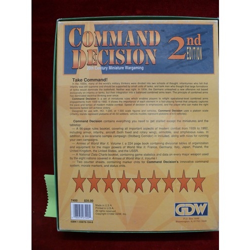 7 - COMMAND DECISION 20th CENTURY MINATURE WARGAMING, 2ND EDITION, FRANK CHADWICK, UNPUNCHED