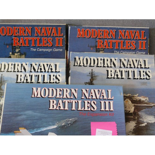 37 - MODERN NAVAL BATTLES X 2 , II X 2 , 111 , THE CAMPAIGN GAME, THE EXPANSION KIT, USED