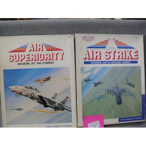 48 - AIR SUPERIORITY MODERN JET AIR COMBAT, UNPUNCHED PLUS AIR STRIKE MODERN AIR-TO-GROUND COMBAT, PUNCHE... 