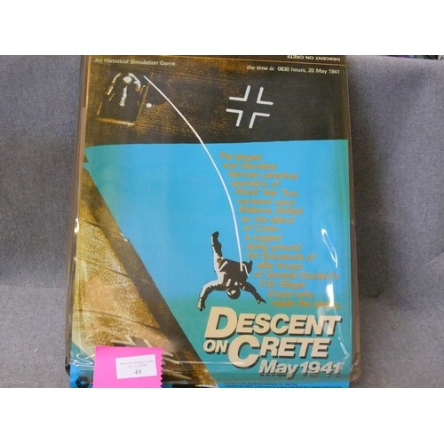 49 - DESCENT ON CRETE MAY 1941, AN HISTORICAL SIMULATION GAME -THE TIME IS 0830 HOURS 20 MAY 1941, SPI, U... 