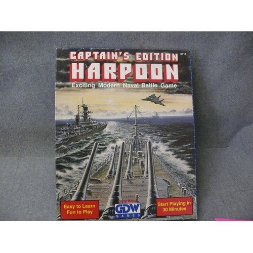 62 - CAPTAIN'S EDITION, HARPOON EXCITING MODERN NAVAL BATTLE GAME, UNPUNCHED