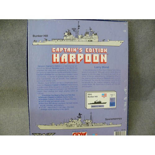 62 - CAPTAIN'S EDITION, HARPOON EXCITING MODERN NAVAL BATTLE GAME, UNPUNCHED