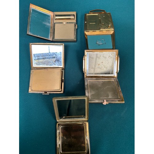 60 - Good collection of 5 vintage powder compacts including Gilt handbag by Mascot ASB, Patrys France wit... 