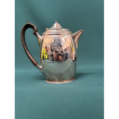 32 - Sterling silver coffee pot with classical urn and swag engraving , London 1906, Elkington & Co. Gros... 