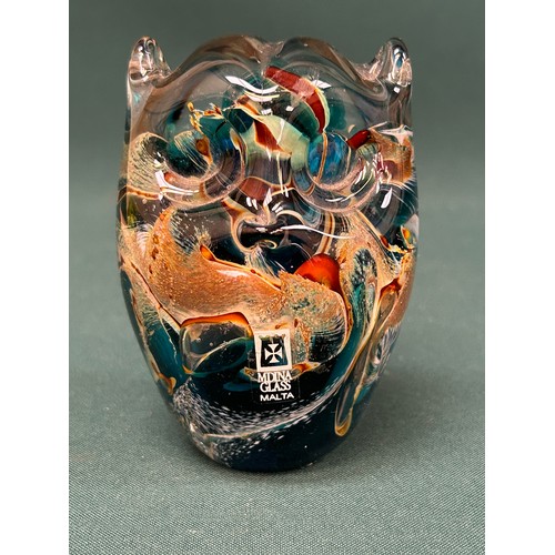 8 - Mdina Glass owl figure with label