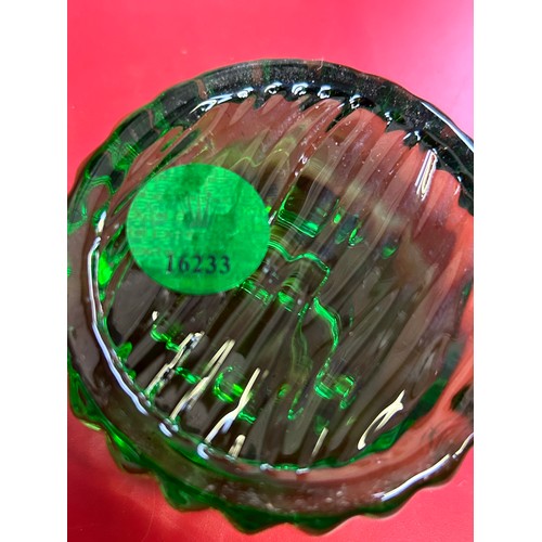 12 - Rolex green glass paperweight with hologram sticker and serial number, complete with Rolex box