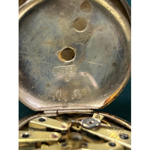 72 - Ladies Silver (.935) pocket watch with Swiss hallmarks - the silvered dial with gilt detail - a love... 