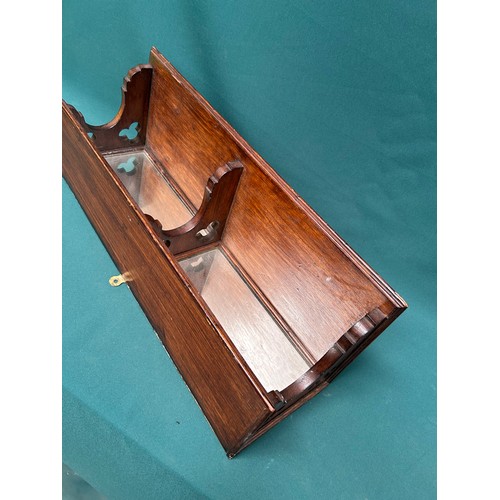 320 - Victorian oak wall hanging church organist's mirror with shelf - for organ loft