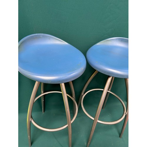 497 - Pair of stylish modernist design stools by Origlia Italy