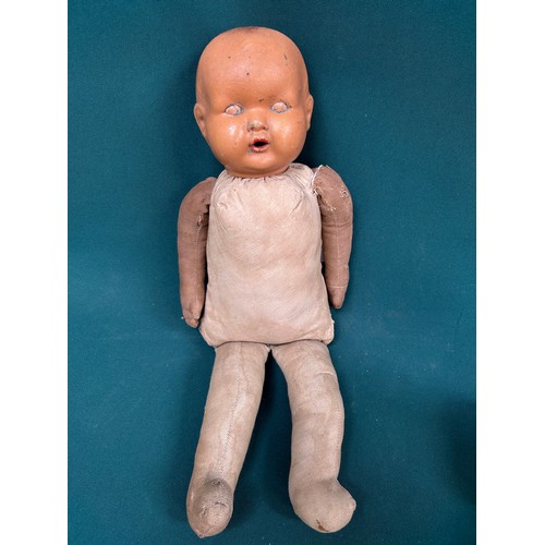 342 - An antique German bisque headed doll with composition body AF. The head with glass eyes, makers mark... 