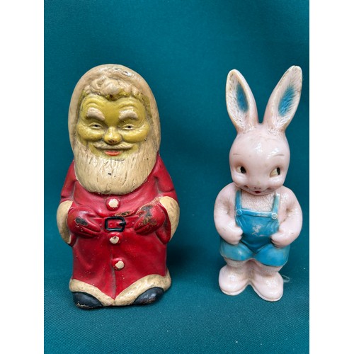 345 - 1940's & 50's children's toys to include a rubber Father Christmas, a clockwork penguin 