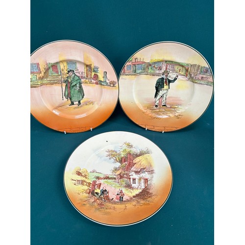 201 - 3 Royal Doulton Series ware plates including Dickens Tony Weller D6327, Cap'n Cuttle D6327 & 