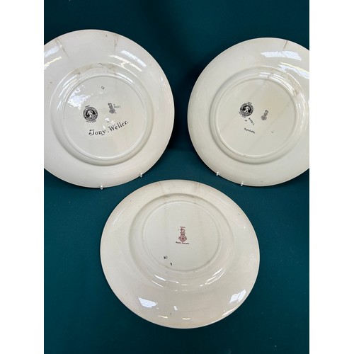 201 - 3 Royal Doulton Series ware plates including Dickens Tony Weller D6327, Cap'n Cuttle D6327 & 