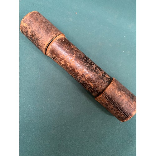 131 - 19th Century 3 draw telescope by Elliott Brothers 56 Strand London, with original leather case. Slid... 