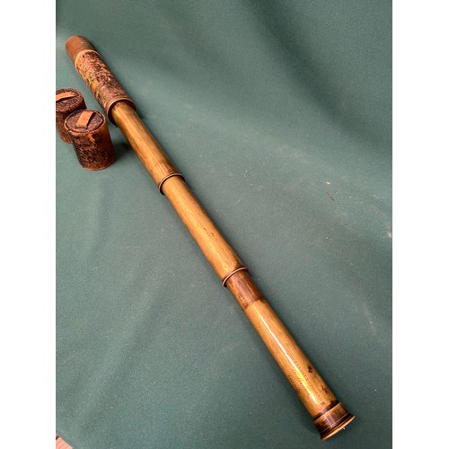 131 - 19th Century 3 draw telescope by Elliott Brothers 56 Strand London, with original leather case. Slid... 