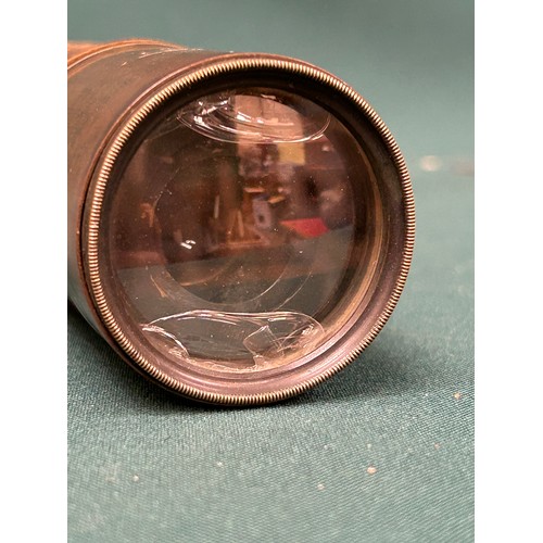 131 - 19th Century 3 draw telescope by Elliott Brothers 56 Strand London, with original leather case. Slid... 