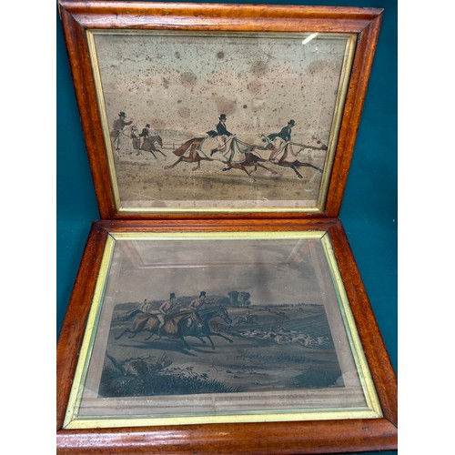 157 - Pair of 19th Century hand coloured Steeplechase Engravings, 