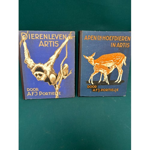 241 - Two Vintage Dutch Cigarette Card Albums (Verkade Albums) published 1939 & 1940 wild animals and zoo ... 