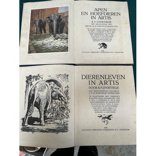 241 - Two Vintage Dutch Cigarette Card Albums (Verkade Albums) published 1939 & 1940 wild animals and zoo ... 