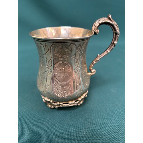 39 - Victorian Sterling Silver tankard, hallmarked London 1851, Joseph Angell II. Originally silver gilt ... 