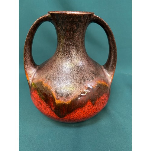 480 - 1970's West German two handled vase by Walter Gerhards, impressed marks to base - 27cm h