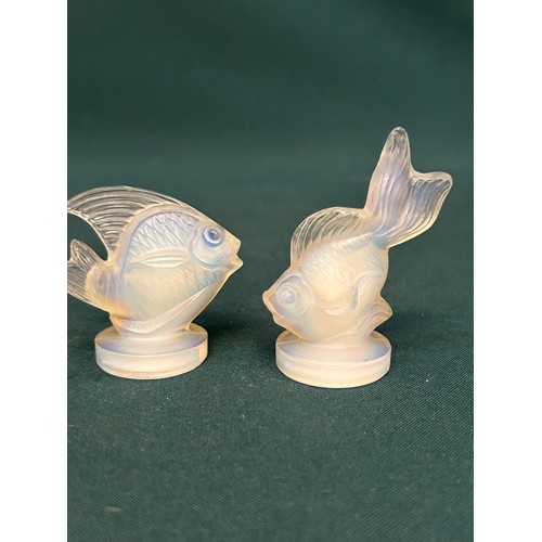 5 - Two beautiful Art Deco opalescent glass fish by Sabino France - both marked