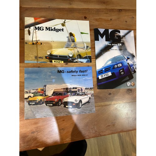 393 - Automobilia Ephemera / Car Brochures: MG including MG Midget 1974; MG - safety fast Midget-MGB-MGB G... 