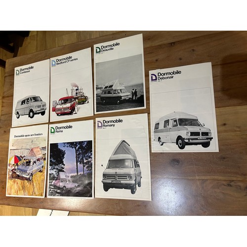 394 - Automobilia Ephemera / Vehicle Brochures: Dormobile motor homes 1970’s x 7 including:- Dormobile Con... 