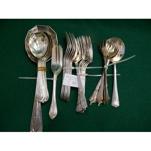 63 - SILVERPLATE CAKE FORKS AND FRUIT SPOONS