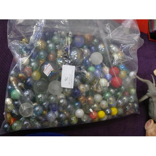 76 - LARGE BAG OF MIXED MARBLES