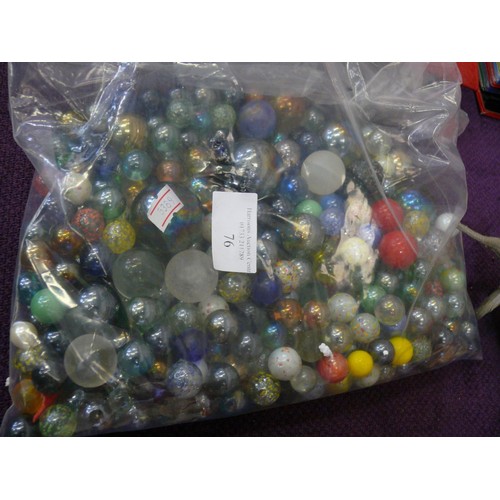 76 - LARGE BAG OF MIXED MARBLES