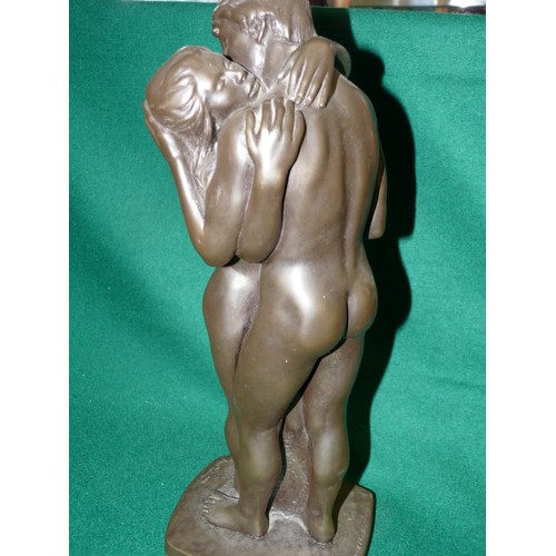 91 - BEAUTIFUL LARGE AND VERY HEAVY ADAM AND EVE FIGURE