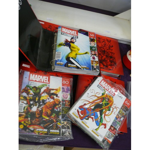 108 - LARGE COLLECTION OF MARVEL FACT FILES IN ORIGINAL RING BINDERS