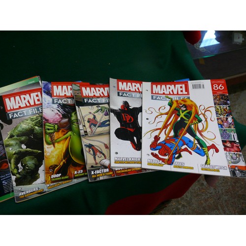 108 - LARGE COLLECTION OF MARVEL FACT FILES IN ORIGINAL RING BINDERS