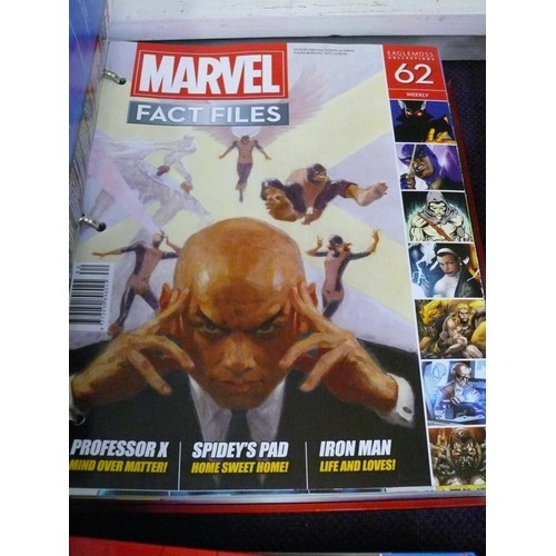 108 - LARGE COLLECTION OF MARVEL FACT FILES IN ORIGINAL RING BINDERS