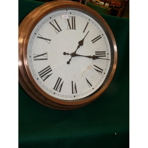 111 - LARGE COPPER CASED DOUBLE SIDED STATION CLOCK