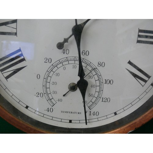 111 - LARGE COPPER CASED DOUBLE SIDED STATION CLOCK