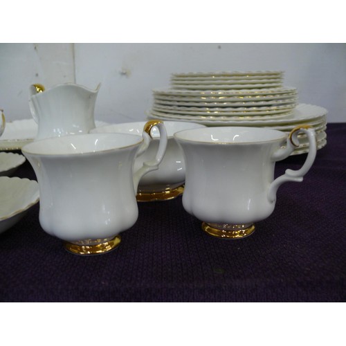 126 - LARGE ROYAL ALBERT TEA AND DINNER SERVICE VAL D'OR