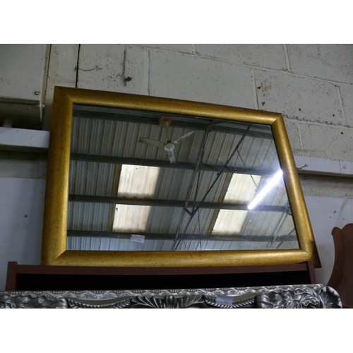 163 - LARGE GOLD FRAMED WALL MIRROR