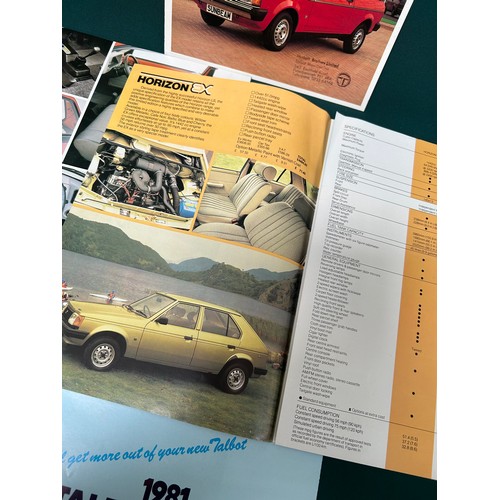 372 - Automobilia Ephemera / Car Brochures: Talbot. Includes 1982 models, Sunbeam (1980), 1981 Talbot rang... 