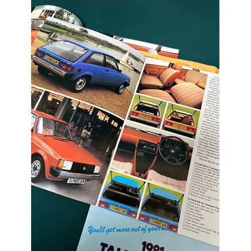 372 - Automobilia Ephemera / Car Brochures: Talbot. Includes 1982 models, Sunbeam (1980), 1981 Talbot rang... 