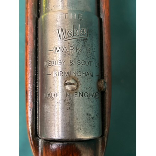 105 - A Webley Mark 3 Air Rifle, .22 caliber - missing Webley badge in stock - 1950's or 60's Series 4 or ... 