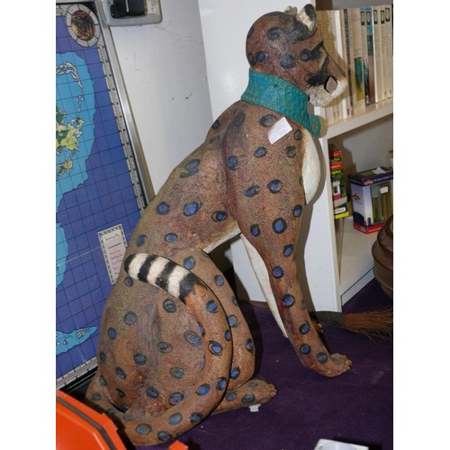 115 - BEAUTIFUL LARGE CERAMIC CHEETAH BY MILLIE WOOD SWANEPOEL