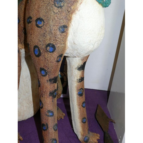 115 - BEAUTIFUL LARGE CERAMIC CHEETAH BY MILLIE WOOD SWANEPOEL