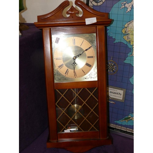 120 - WOODEN CASED WALL CLOCK BY LONDON CLOCK COMPANY