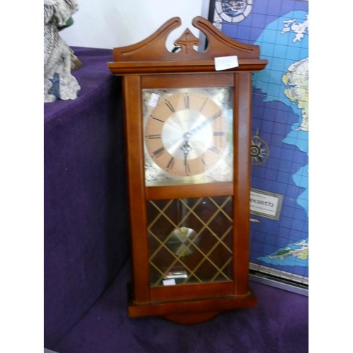 120 - WOODEN CASED WALL CLOCK BY LONDON CLOCK COMPANY